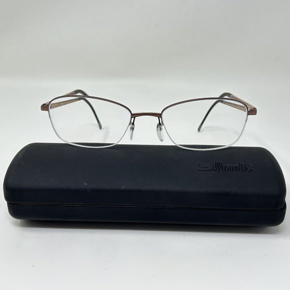 Silhouette 4453 40 6057 Titanium Brown Half Rim Eyeglasses Frames 52-18 140 - Picture 3 of 13